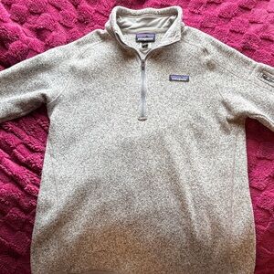 Patagonia Light Gray Fleece Pullover with arm pocket (super handy)